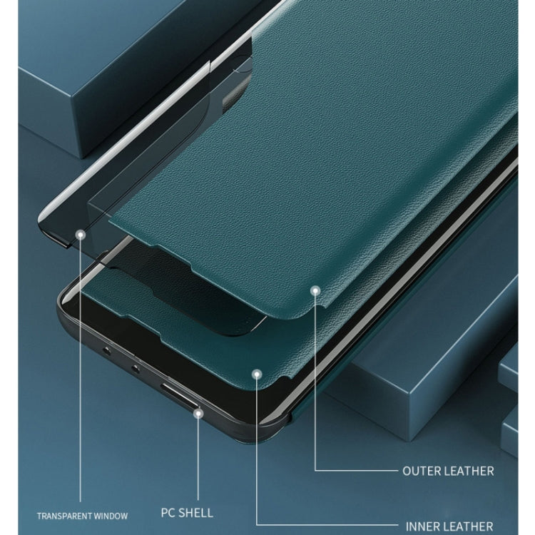 For Galaxy A51/M40S/A31/A51 5G Side Display Magnetic Shockproof Horizontal Flip Leather Case with Holder