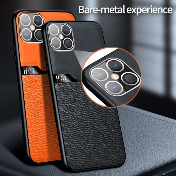 For iPhone 12 mini Skin-Friendly Frosted Leather + TPU All-Inclusive Phone Case with Metal Iron Sheet