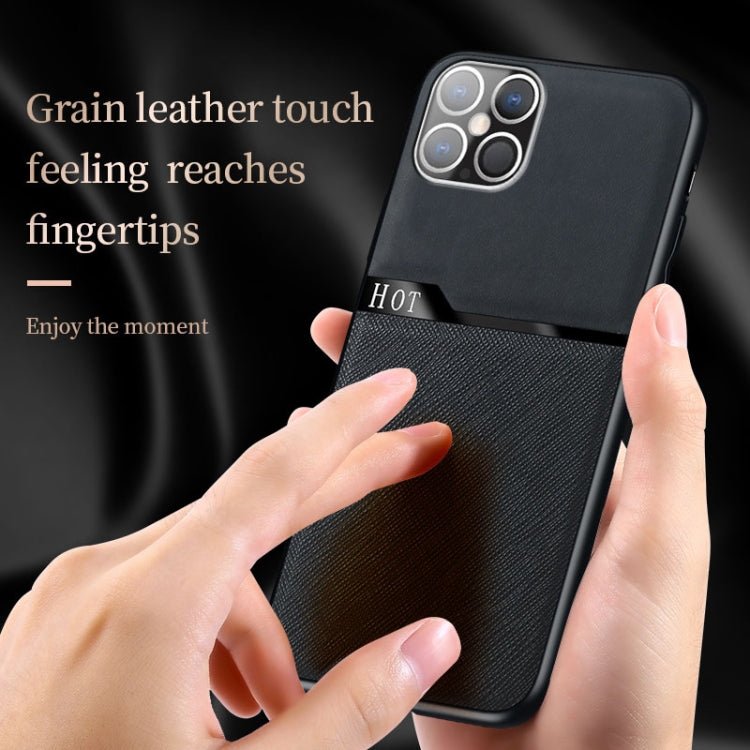 For iPhone 12 mini Skin-Friendly Frosted Leather + TPU All-Inclusive Phone Case with Metal Iron Sheet