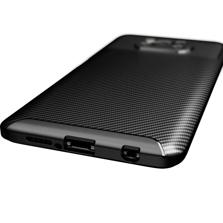 For Xiaomi POCO X3 Carbon Fiber Texture Shockproof TPU Case(Brown)