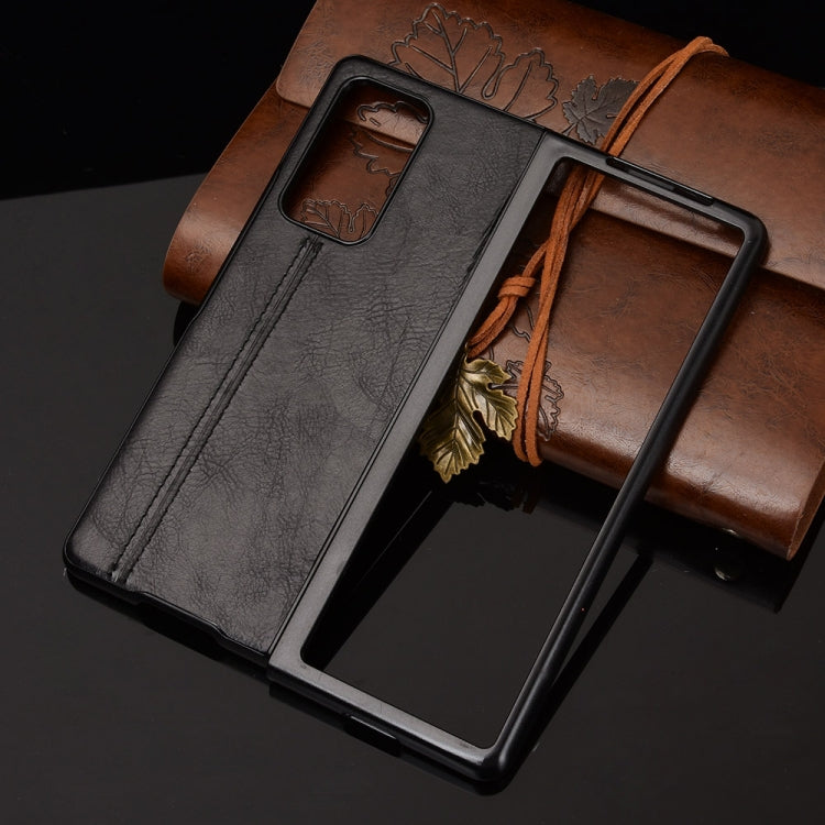 For Samsung Galaxy Z Fold2 / Z Fold2 5G Shockproof Sewing Cow Pattern Skin PC + PU + TPU Case