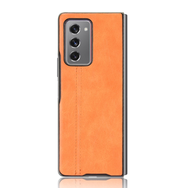 For Samsung Galaxy Z Fold2 / Z Fold2 5G Shockproof Sewing Cow Pattern Skin PC + PU + TPU Case