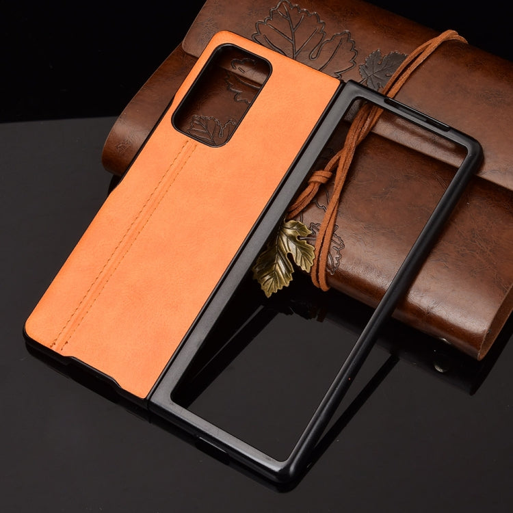 For Samsung Galaxy Z Fold2 / Z Fold2 5G Shockproof Sewing Cow Pattern Skin PC + PU + TPU Case