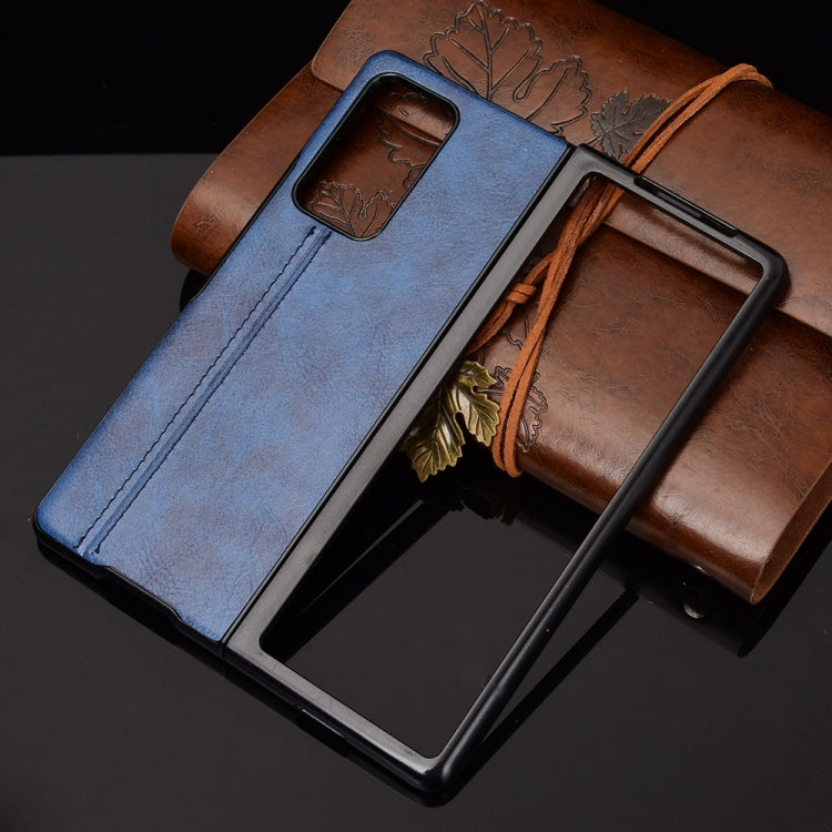 For Samsung Galaxy Z Fold2 / Z Fold2 5G Shockproof Sewing Cow Pattern Skin PC + PU + TPU Case