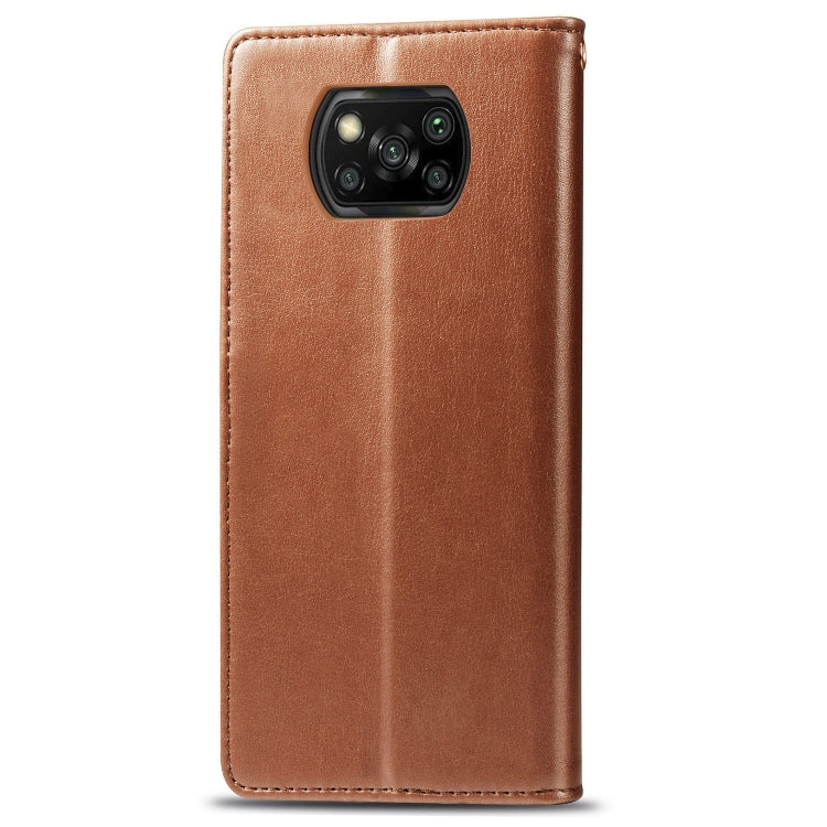 For  Xiaomi Poco X3 NFC Retro Solid Color Leather Buckle Phone Case with Lanyard & Photo Frame & Card Slot & Wallet & Stand Function