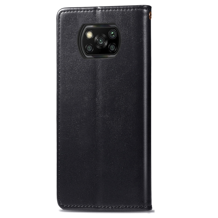 For  Xiaomi Poco X3 NFC Retro Solid Color Leather Buckle Phone Case with Lanyard & Photo Frame & Card Slot & Wallet & Stand Function