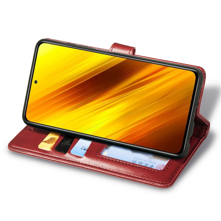 For  Xiaomi Poco X3 NFC Retro Solid Color Leather Buckle Phone Case with Lanyard & Photo Frame & Card Slot & Wallet & Stand Function