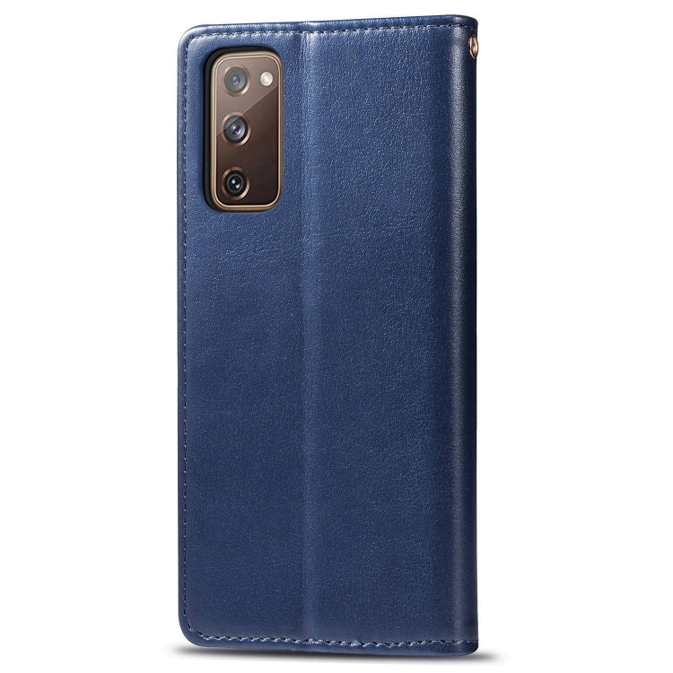 For Galaxy S20 FE(4G/5G) / S20 Lite Retro Solid Color Leather Buckle Phone Case with Lanyard & Photo Frame & Card Slot & Wallet & Stand Function