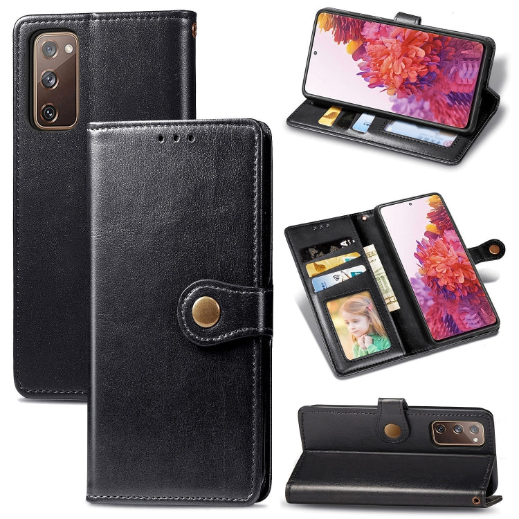 For Galaxy S20 FE(4G/5G) / S20 Lite Retro Solid Color Leather Buckle Phone Case with Lanyard & Photo Frame & Card Slot & Wallet & Stand Function
