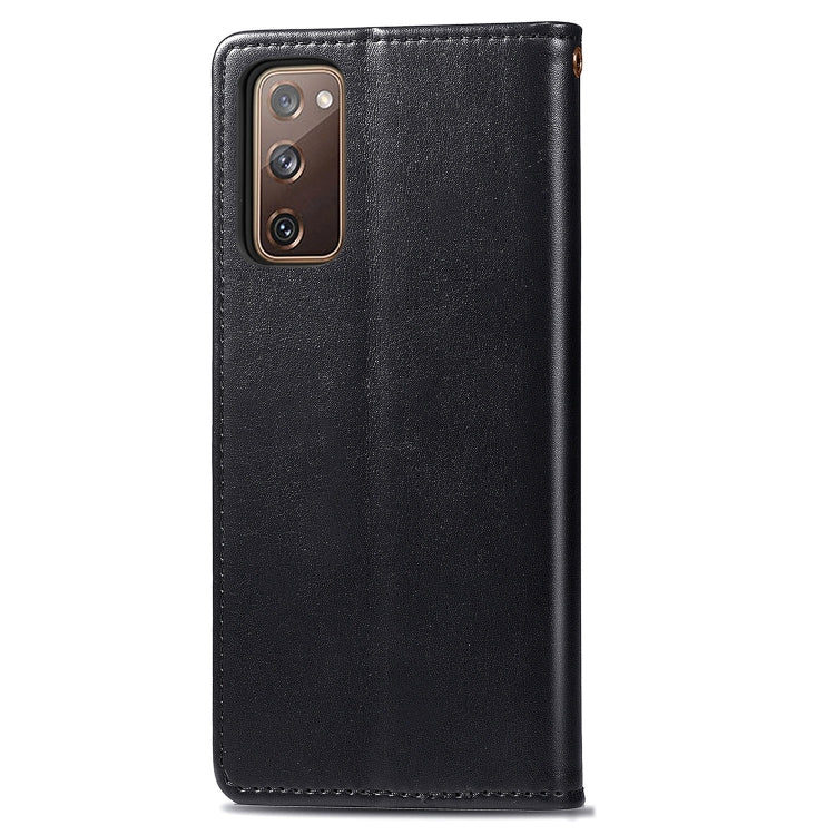 For Galaxy S20 FE(4G/5G) / S20 Lite Retro Solid Color Leather Buckle Phone Case with Lanyard & Photo Frame & Card Slot & Wallet & Stand Function