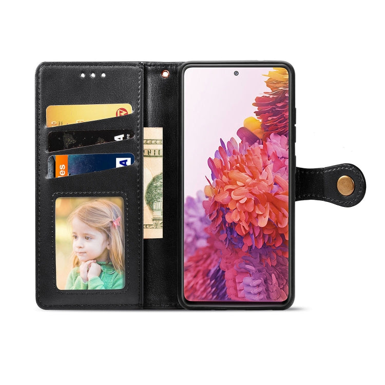 For Galaxy S20 FE(4G/5G) / S20 Lite Retro Solid Color Leather Buckle Phone Case with Lanyard & Photo Frame & Card Slot & Wallet & Stand Function