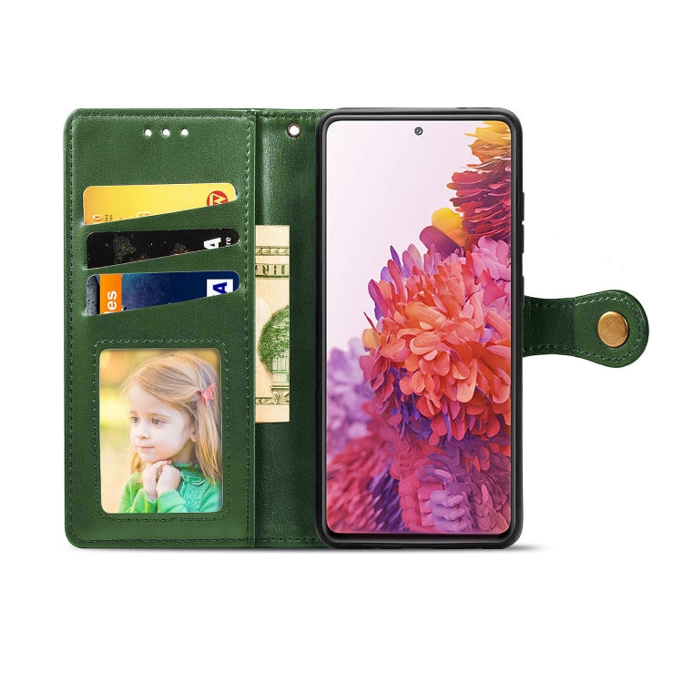 For Galaxy S20 FE(4G/5G) / S20 Lite Retro Solid Color Leather Buckle Phone Case with Lanyard & Photo Frame & Card Slot & Wallet & Stand Function