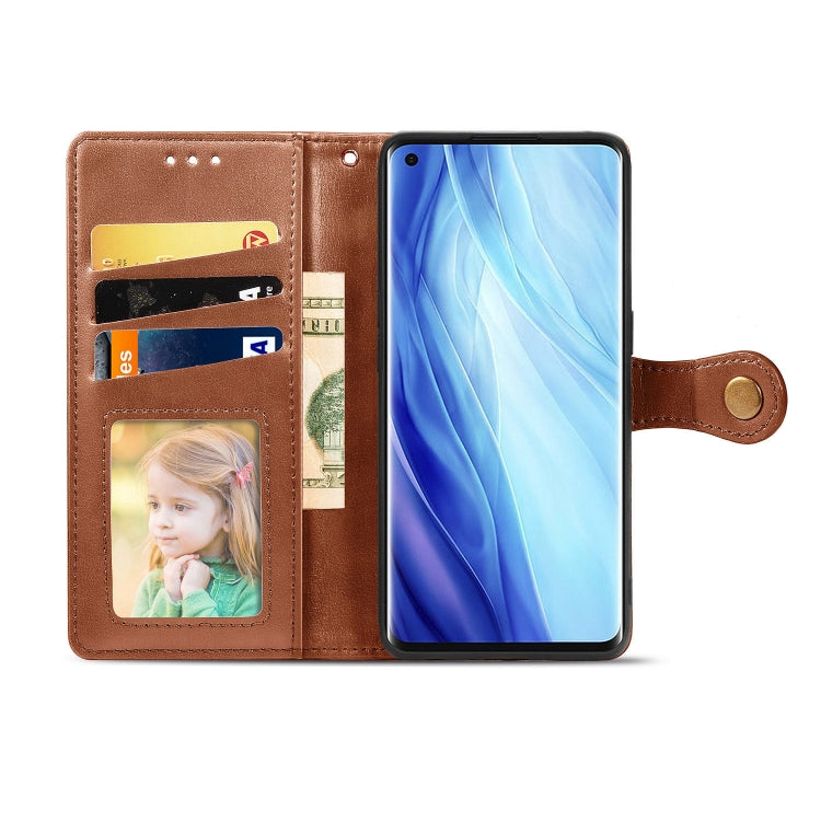 For Oppo Reno4 Pro 4G Retro Solid Color Leather Buckle Phone Case with Lanyard & Photo Frame & Card Slot & Wallet & Stand Function