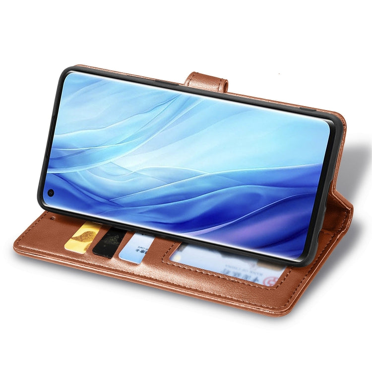 For Oppo Reno4 Pro 4G Retro Solid Color Leather Buckle Phone Case with Lanyard & Photo Frame & Card Slot & Wallet & Stand Function