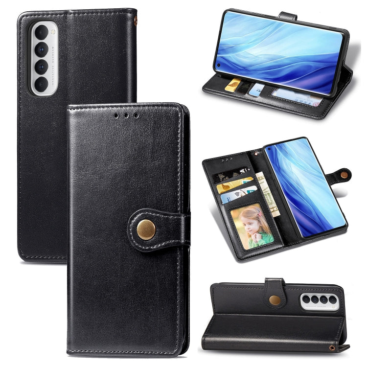 For Oppo Reno4 Pro 4G Retro Solid Color Leather Buckle Phone Case with Lanyard & Photo Frame & Card Slot & Wallet & Stand Function