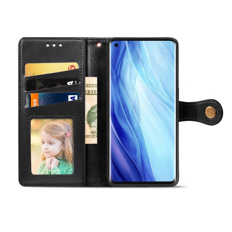 For Oppo Reno4 Pro 4G Retro Solid Color Leather Buckle Phone Case with Lanyard & Photo Frame & Card Slot & Wallet & Stand Function