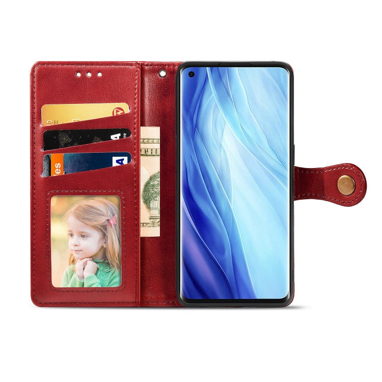 For Oppo Reno4 Pro 4G Retro Solid Color Leather Buckle Phone Case with Lanyard & Photo Frame & Card Slot & Wallet & Stand Function