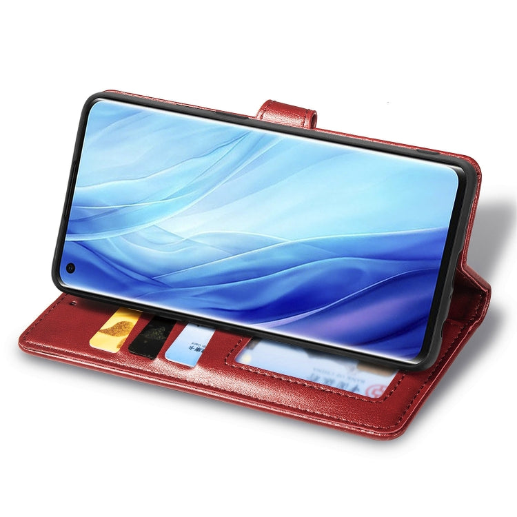 For Oppo Reno4 Pro 4G Retro Solid Color Leather Buckle Phone Case with Lanyard & Photo Frame & Card Slot & Wallet & Stand Function