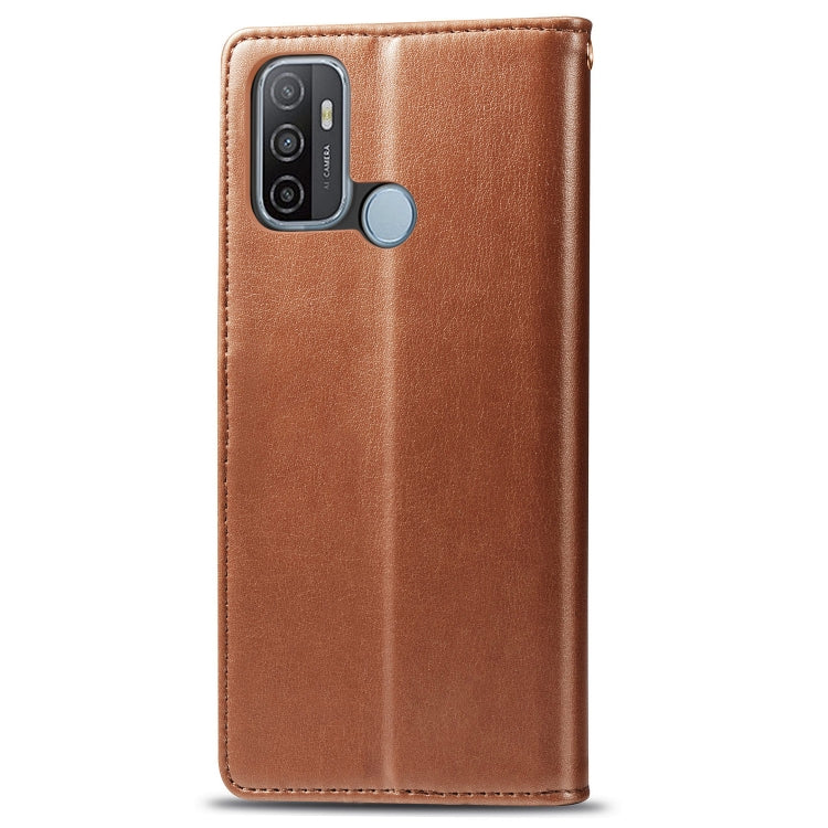 For Oppo A53 2020 Retro Solid Color Leather Buckle Phone Case with Lanyard & Photo Frame & Card Slot & Wallet & Stand Function