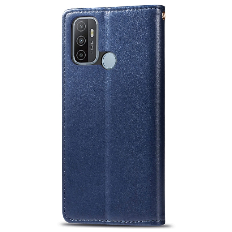 For Oppo A53 2020 Retro Solid Color Leather Buckle Phone Case with Lanyard & Photo Frame & Card Slot & Wallet & Stand Function