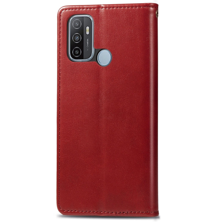 For Oppo A53 2020 Retro Solid Color Leather Buckle Phone Case with Lanyard & Photo Frame & Card Slot & Wallet & Stand Function