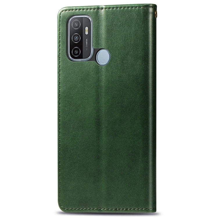 For Oppo A53 2020 Retro Solid Color Leather Buckle Phone Case with Lanyard & Photo Frame & Card Slot & Wallet & Stand Function