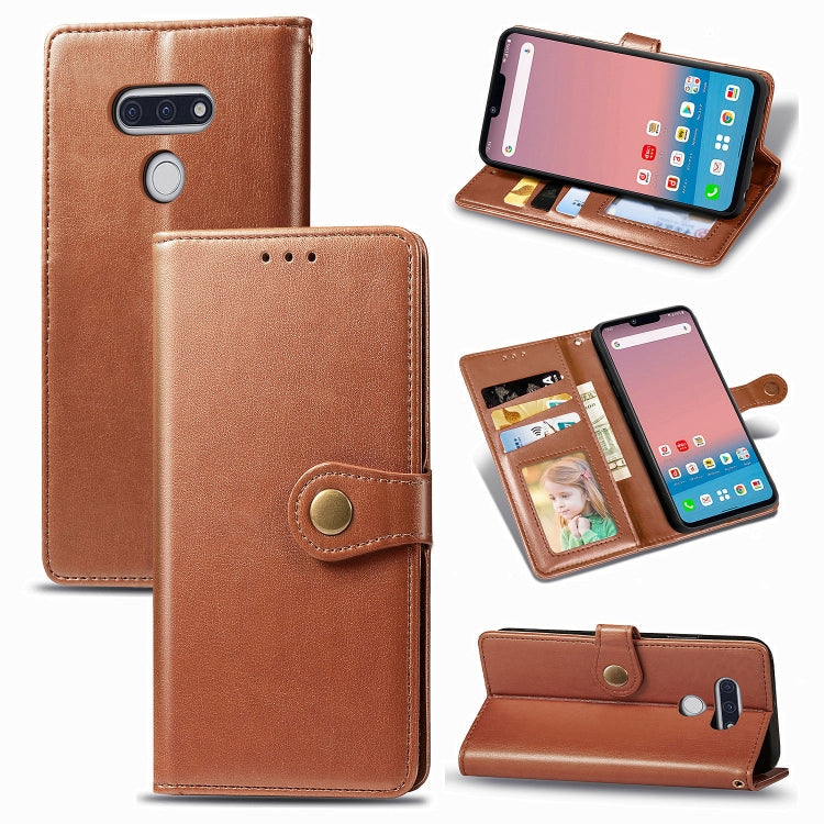 For LG Style3 L-41A Retro Solid Color Leather Buckle Phone Case with Lanyard & Photo Frame & Card Slot & Wallet & Stand Function