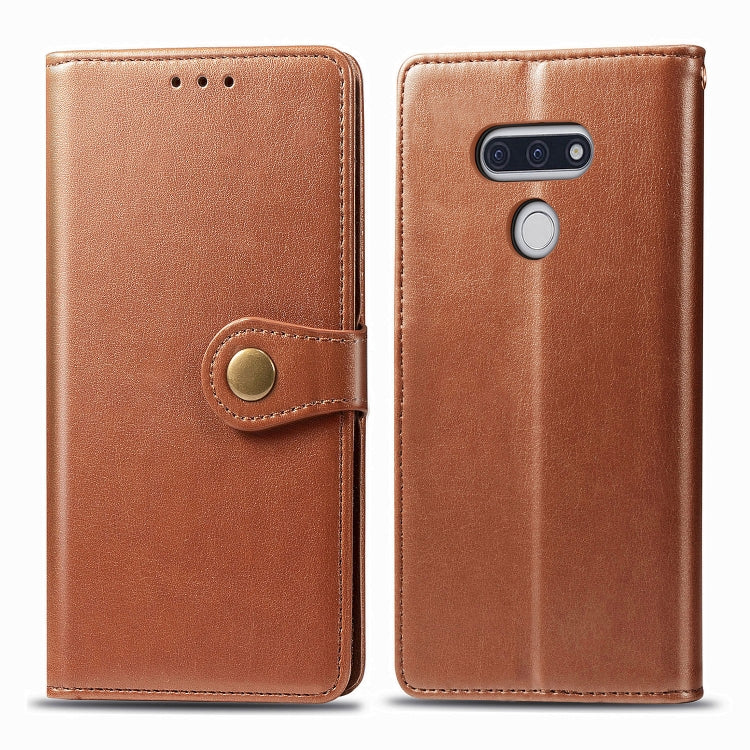 For LG Style3 L-41A Retro Solid Color Leather Buckle Phone Case with Lanyard & Photo Frame & Card Slot & Wallet & Stand Function