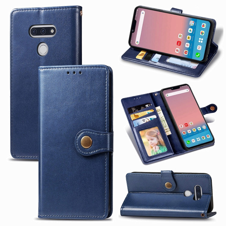 For LG Style3 L-41A Retro Solid Color Leather Buckle Phone Case with Lanyard & Photo Frame & Card Slot & Wallet & Stand Function