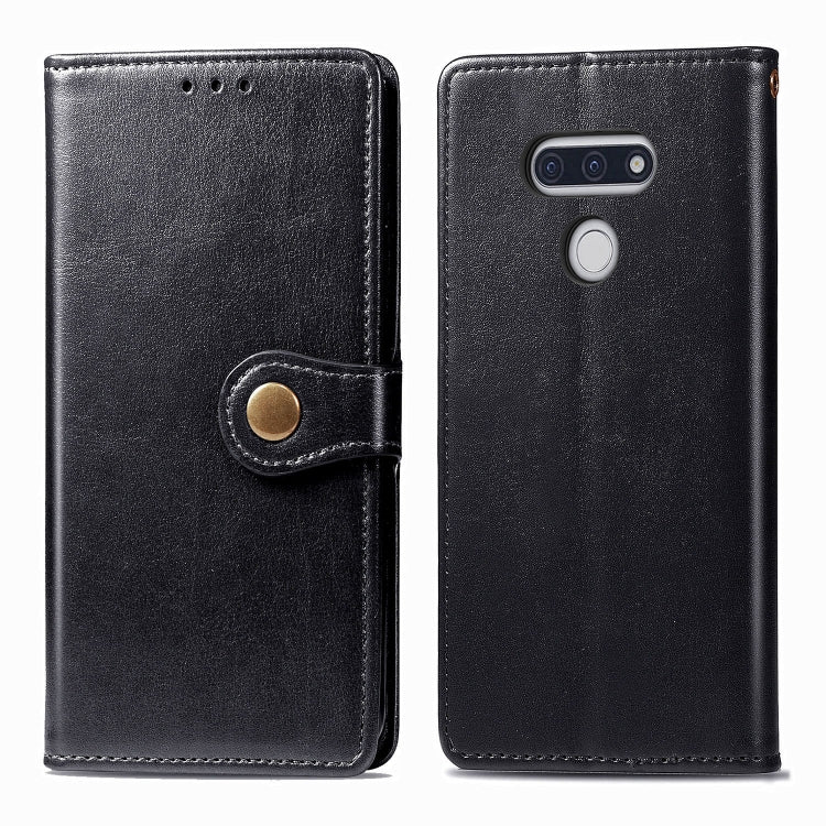 For LG Style3 L-41A Retro Solid Color Leather Buckle Phone Case with Lanyard & Photo Frame & Card Slot & Wallet & Stand Function