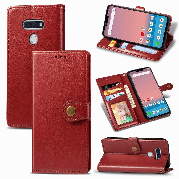 For LG Style3 L-41A Retro Solid Color Leather Buckle Phone Case with Lanyard & Photo Frame & Card Slot & Wallet & Stand Function