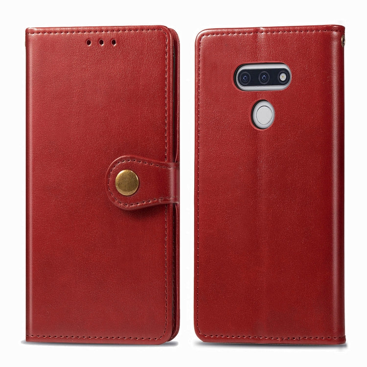 For LG Style3 L-41A Retro Solid Color Leather Buckle Phone Case with Lanyard & Photo Frame & Card Slot & Wallet & Stand Function