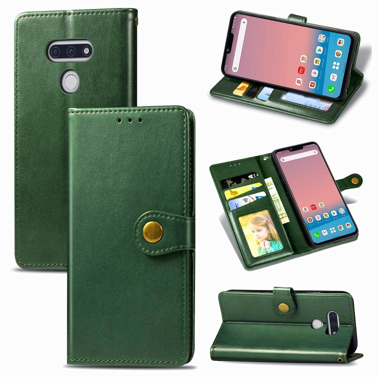 For LG Style3 L-41A Retro Solid Color Leather Buckle Phone Case with Lanyard & Photo Frame & Card Slot & Wallet & Stand Function