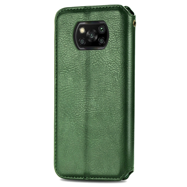 For Xiaomi Poco X3 NFC Cubic Grid Pressed Horizontal Flip Magnetic PU Leather Case with Holder & Card Slots & Wallet