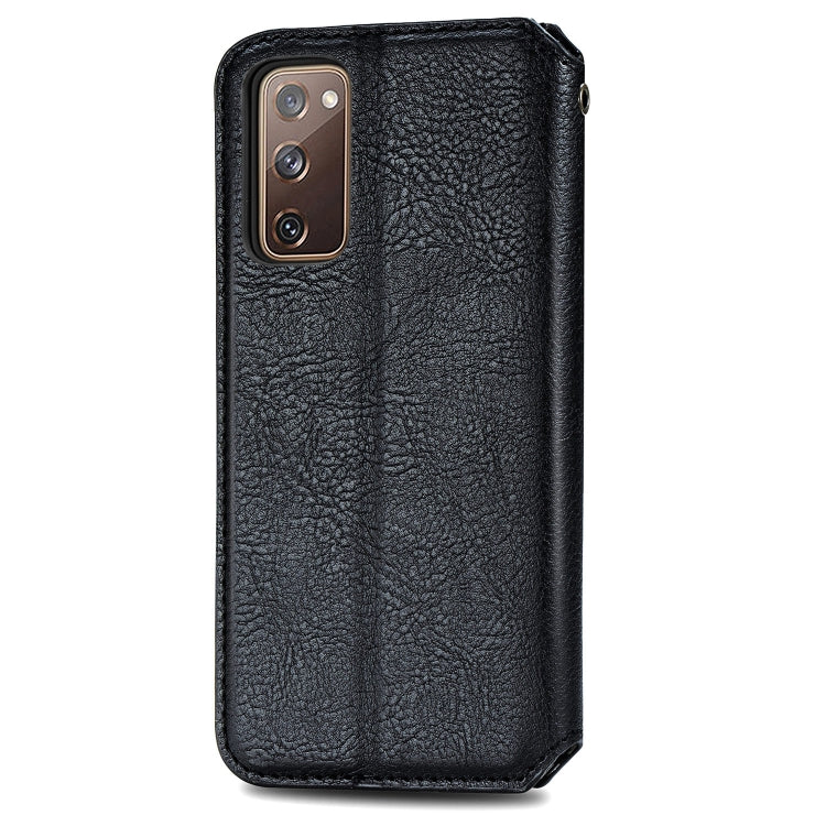 For Galaxy S20 FE(4G/5G) / S20 Lite Cubic Grid Pressed Horizontal Flip Magnetic PU Leather Case with Holder & Card Slots & Wallet