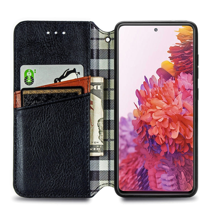 For Galaxy S20 FE(4G/5G) / S20 Lite Cubic Grid Pressed Horizontal Flip Magnetic PU Leather Case with Holder & Card Slots & Wallet