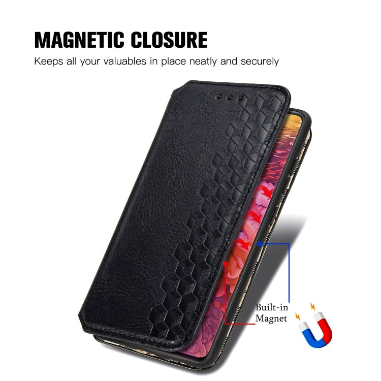 For Galaxy S20 FE(4G/5G) / S20 Lite Cubic Grid Pressed Horizontal Flip Magnetic PU Leather Case with Holder & Card Slots & Wallet