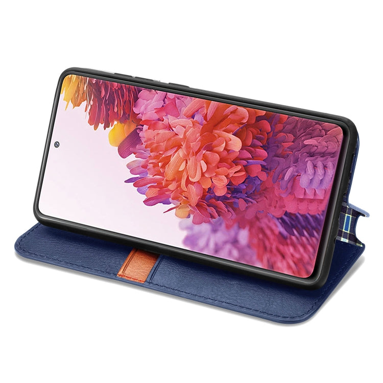 For Galaxy S20 FE(4G/5G) / S20 Lite Cubic Grid Pressed Horizontal Flip Magnetic PU Leather Case with Holder & Card Slots & Wallet