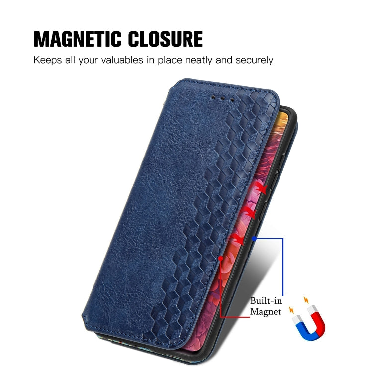For Galaxy S20 FE(4G/5G) / S20 Lite Cubic Grid Pressed Horizontal Flip Magnetic PU Leather Case with Holder & Card Slots & Wallet