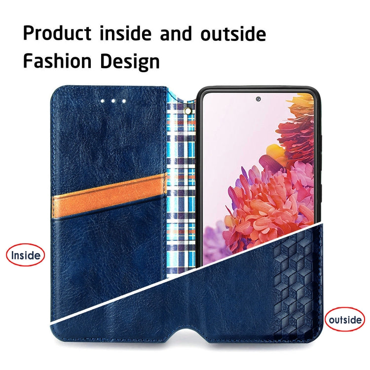For Galaxy S20 FE(4G/5G) / S20 Lite Cubic Grid Pressed Horizontal Flip Magnetic PU Leather Case with Holder & Card Slots & Wallet