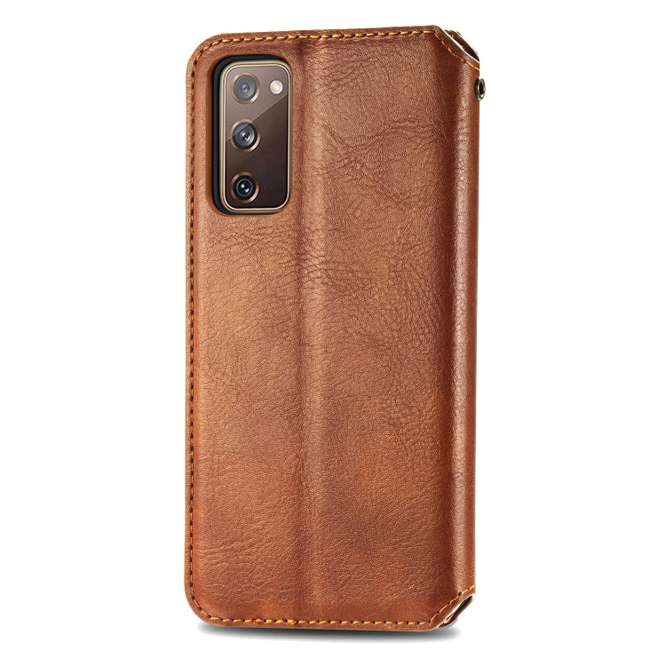 For Galaxy S20 FE(4G/5G) / S20 Lite Cubic Grid Pressed Horizontal Flip Magnetic PU Leather Case with Holder & Card Slots & Wallet