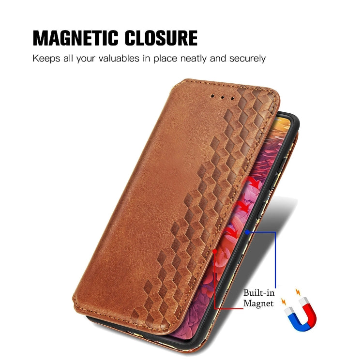 For Galaxy S20 FE(4G/5G) / S20 Lite Cubic Grid Pressed Horizontal Flip Magnetic PU Leather Case with Holder & Card Slots & Wallet