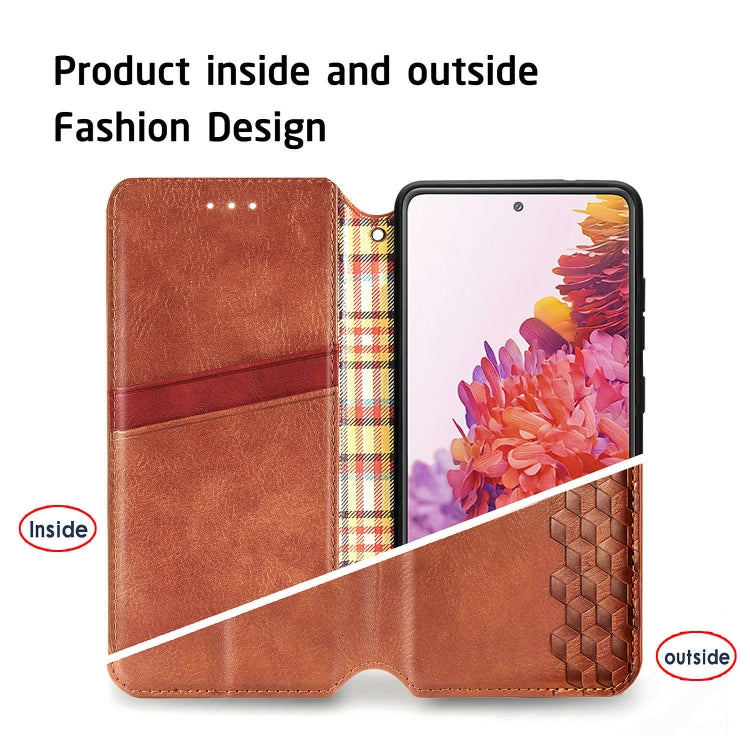 For Galaxy S20 FE(4G/5G) / S20 Lite Cubic Grid Pressed Horizontal Flip Magnetic PU Leather Case with Holder & Card Slots & Wallet