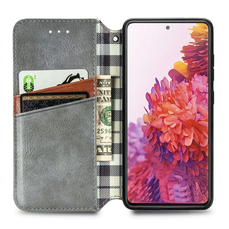 For Galaxy S20 FE(4G/5G) / S20 Lite Cubic Grid Pressed Horizontal Flip Magnetic PU Leather Case with Holder & Card Slots & Wallet