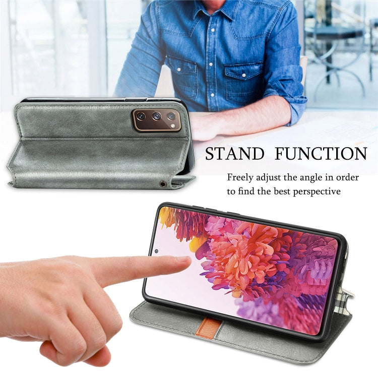 For Galaxy S20 FE(4G/5G) / S20 Lite Cubic Grid Pressed Horizontal Flip Magnetic PU Leather Case with Holder & Card Slots & Wallet
