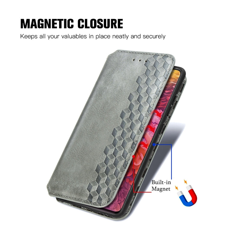 For Galaxy S20 FE(4G/5G) / S20 Lite Cubic Grid Pressed Horizontal Flip Magnetic PU Leather Case with Holder & Card Slots & Wallet
