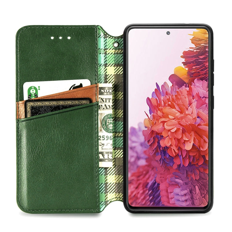 For Galaxy S20 FE(4G/5G) / S20 Lite Cubic Grid Pressed Horizontal Flip Magnetic PU Leather Case with Holder & Card Slots & Wallet