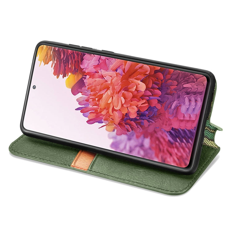 For Galaxy S20 FE(4G/5G) / S20 Lite Cubic Grid Pressed Horizontal Flip Magnetic PU Leather Case with Holder & Card Slots & Wallet