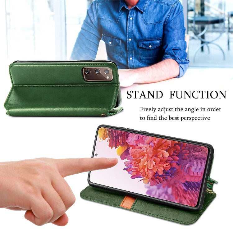 For Galaxy S20 FE(4G/5G) / S20 Lite Cubic Grid Pressed Horizontal Flip Magnetic PU Leather Case with Holder & Card Slots & Wallet