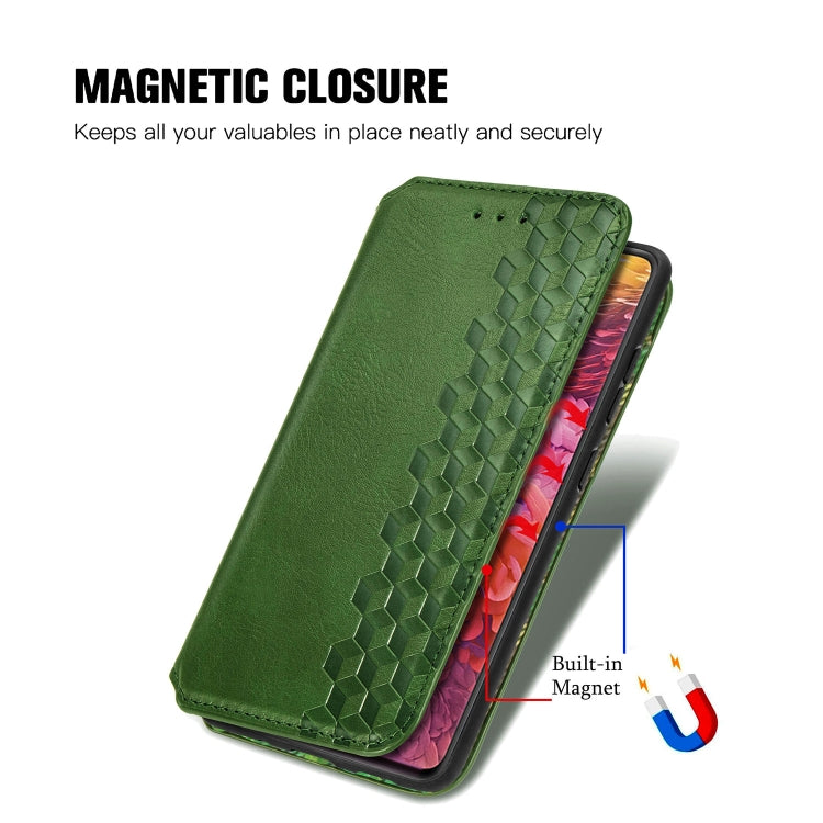 For Galaxy S20 FE(4G/5G) / S20 Lite Cubic Grid Pressed Horizontal Flip Magnetic PU Leather Case with Holder & Card Slots & Wallet